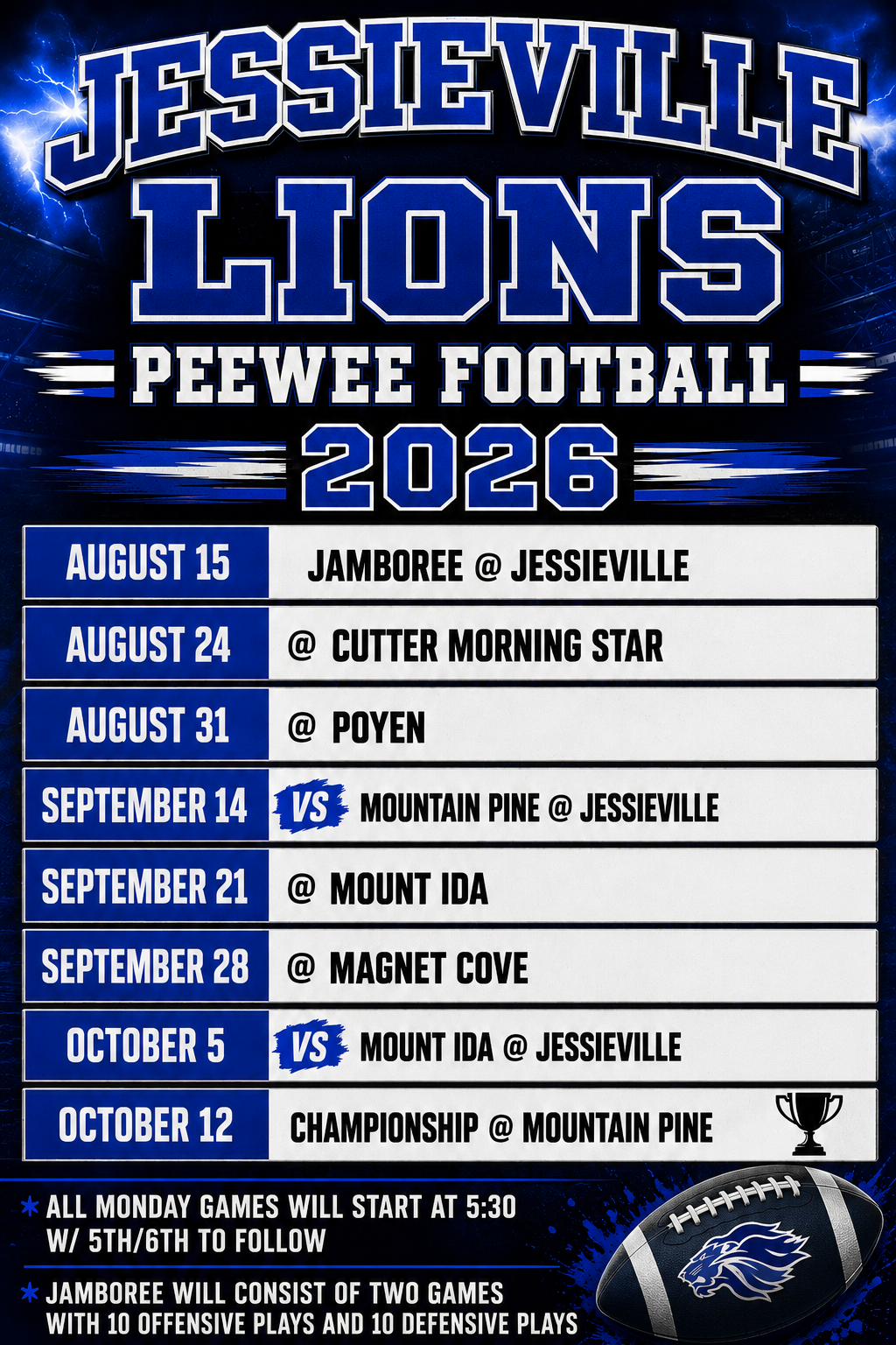 2026 PW FB Schedule